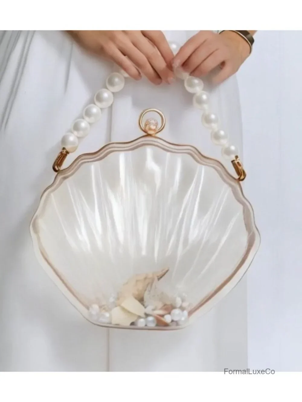 Acrylic Seashell Clutch Chain Shoulder Bag Evening Purse